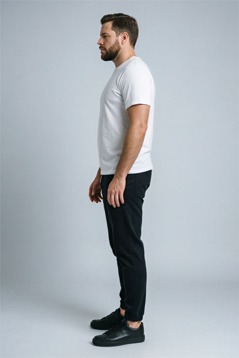 MAN Black Regular Fit Trousers