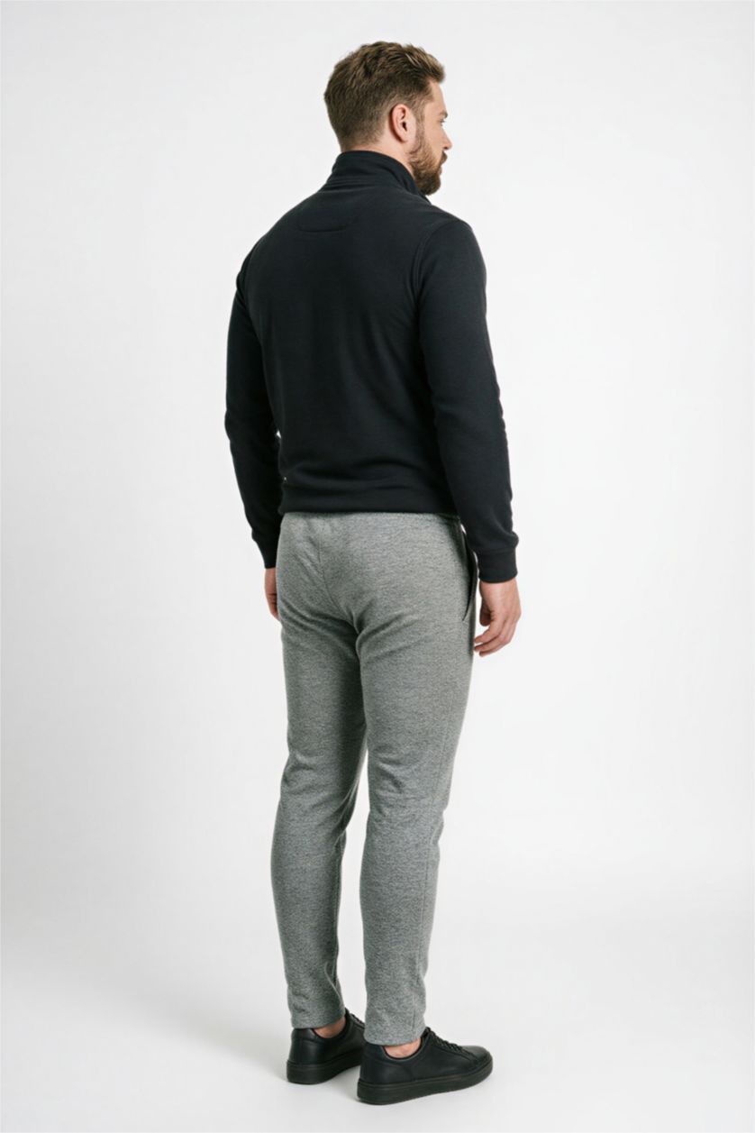 MAN Grey Melange Regular Fit Trousers