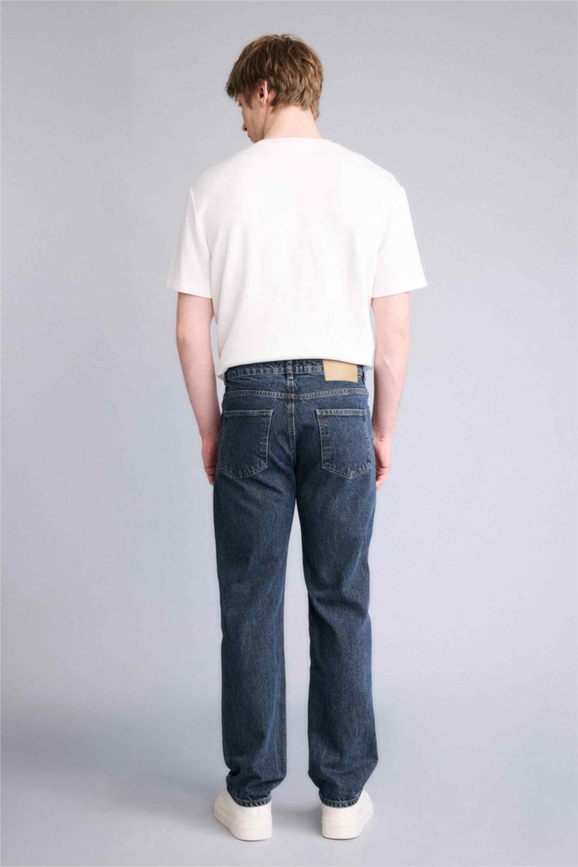 رجال رمادي أزرق بنطرون قصة مستقيمة