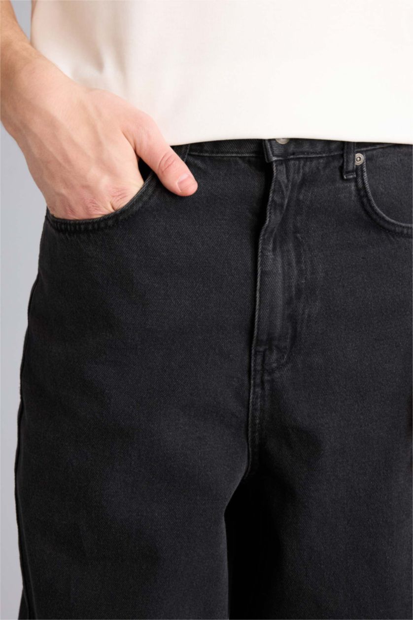 Erkek Siyah Super Baggy Fıt Pantolon