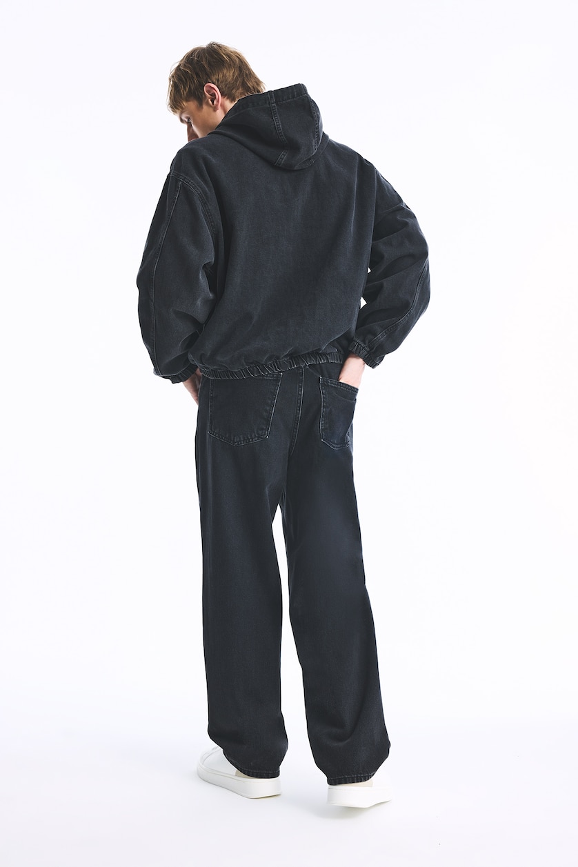 Men Black Super Baggy Fit Trousers