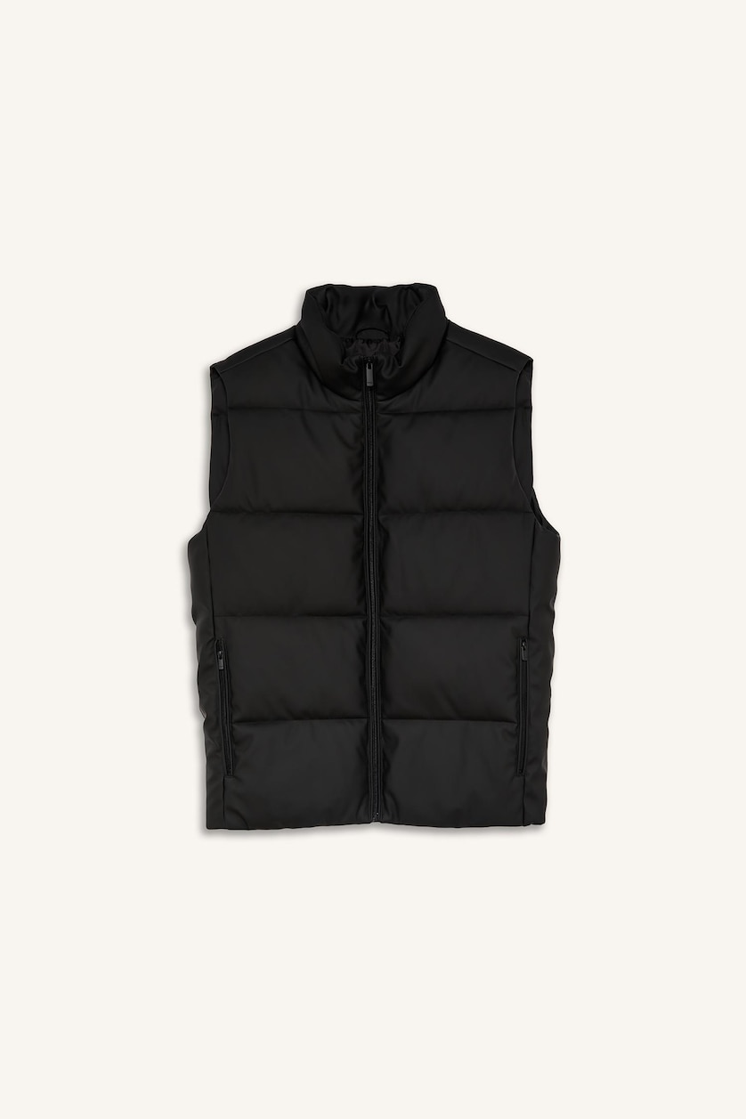 MAN Black Faux Leather Vest