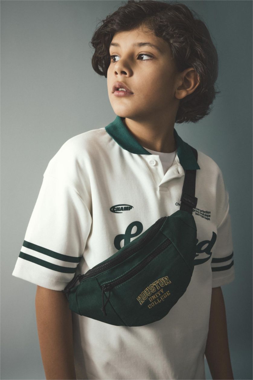 Erkek Çocuk - Genç Erkek Haki Kanvas Bel Çantası Erkek Çocuk