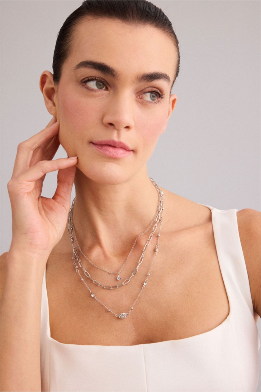 Kadın Gümüş Kadın 3'lü Kolye