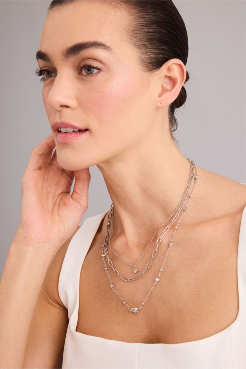 Kadın Gümüş Kadın 3'lü Kolye