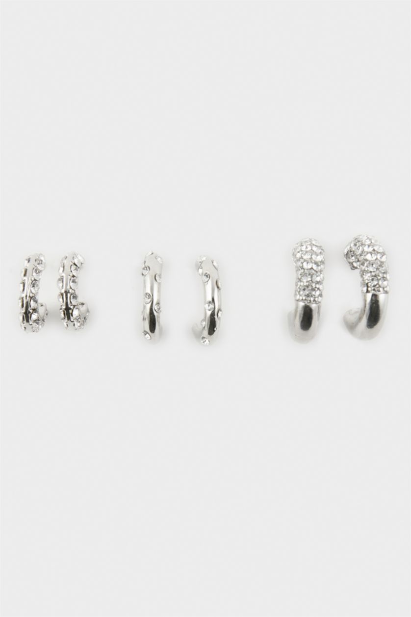 Kadın Gümüş Kadın 3'lü Küpe