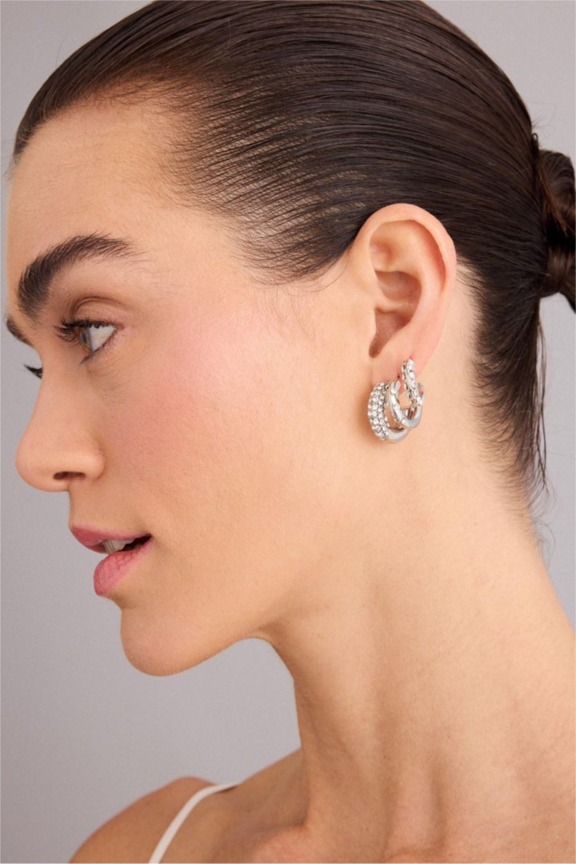 Kadın Gümüş Kadın 3'lü Küpe