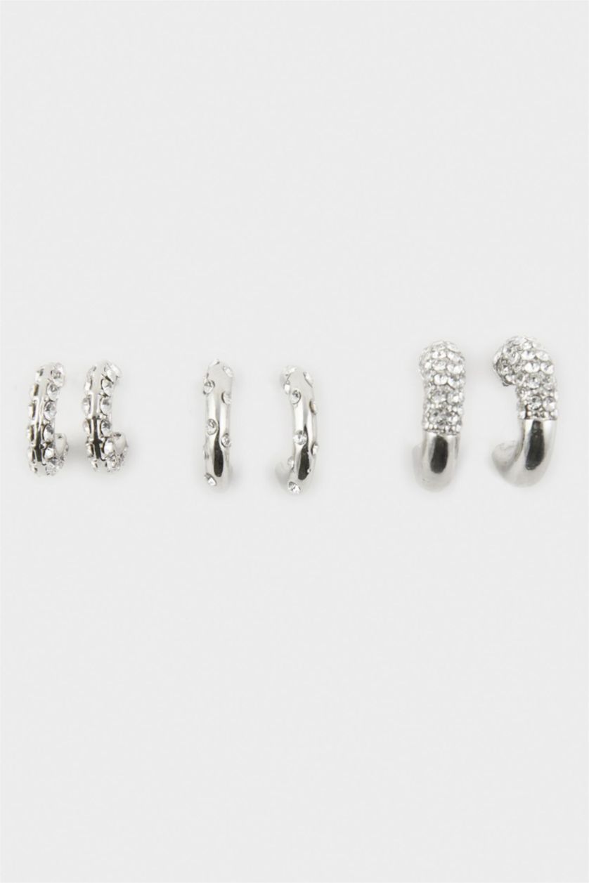 Kadın Gümüş Kadın 3'lü Küpe