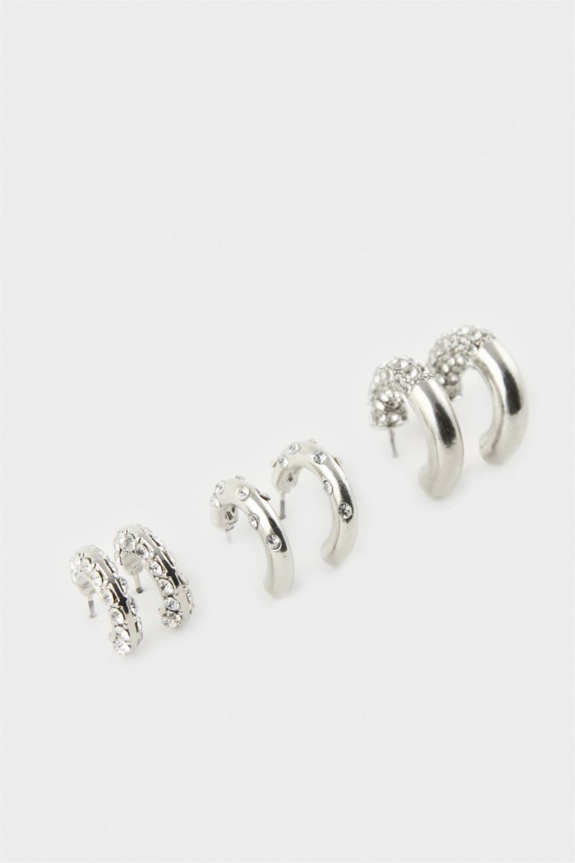 Kadın Gümüş Kadın 3'lü Küpe