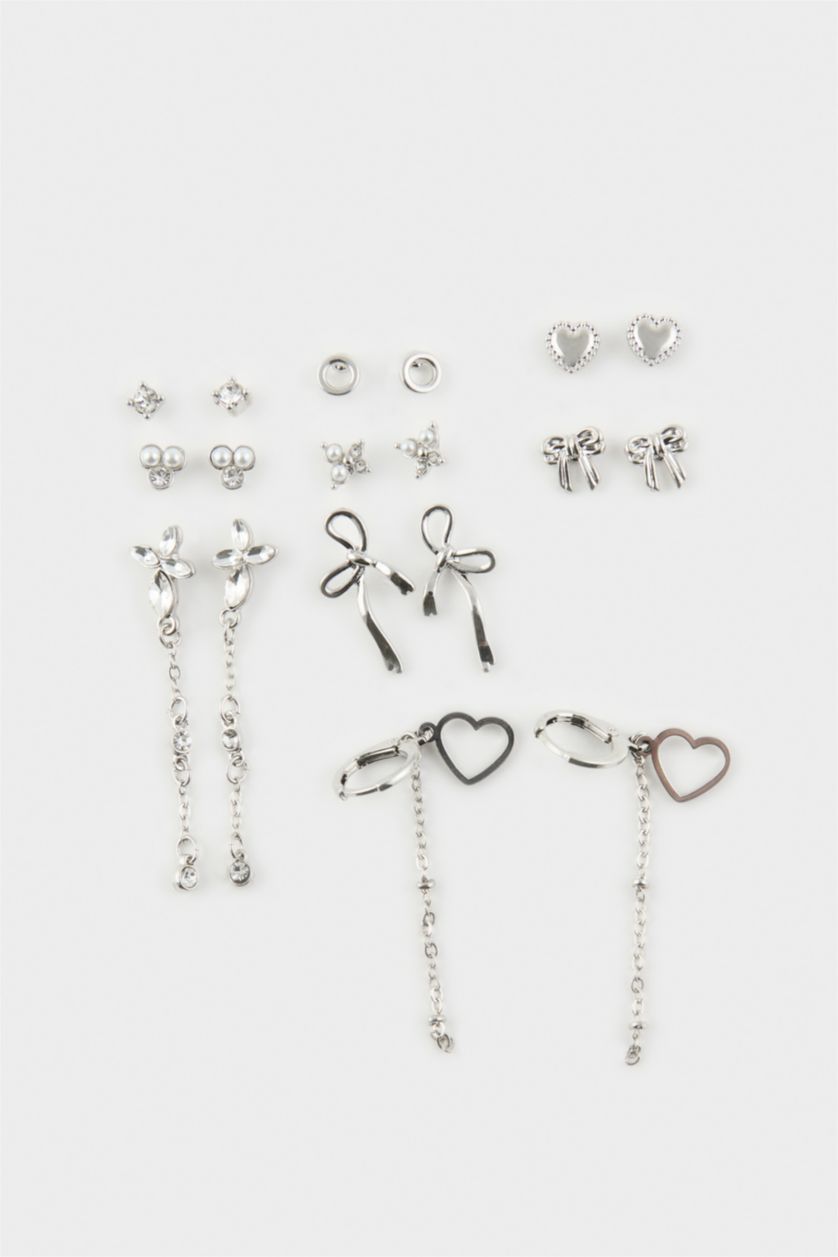 Kadın Gümüş 9'Lu Küpe