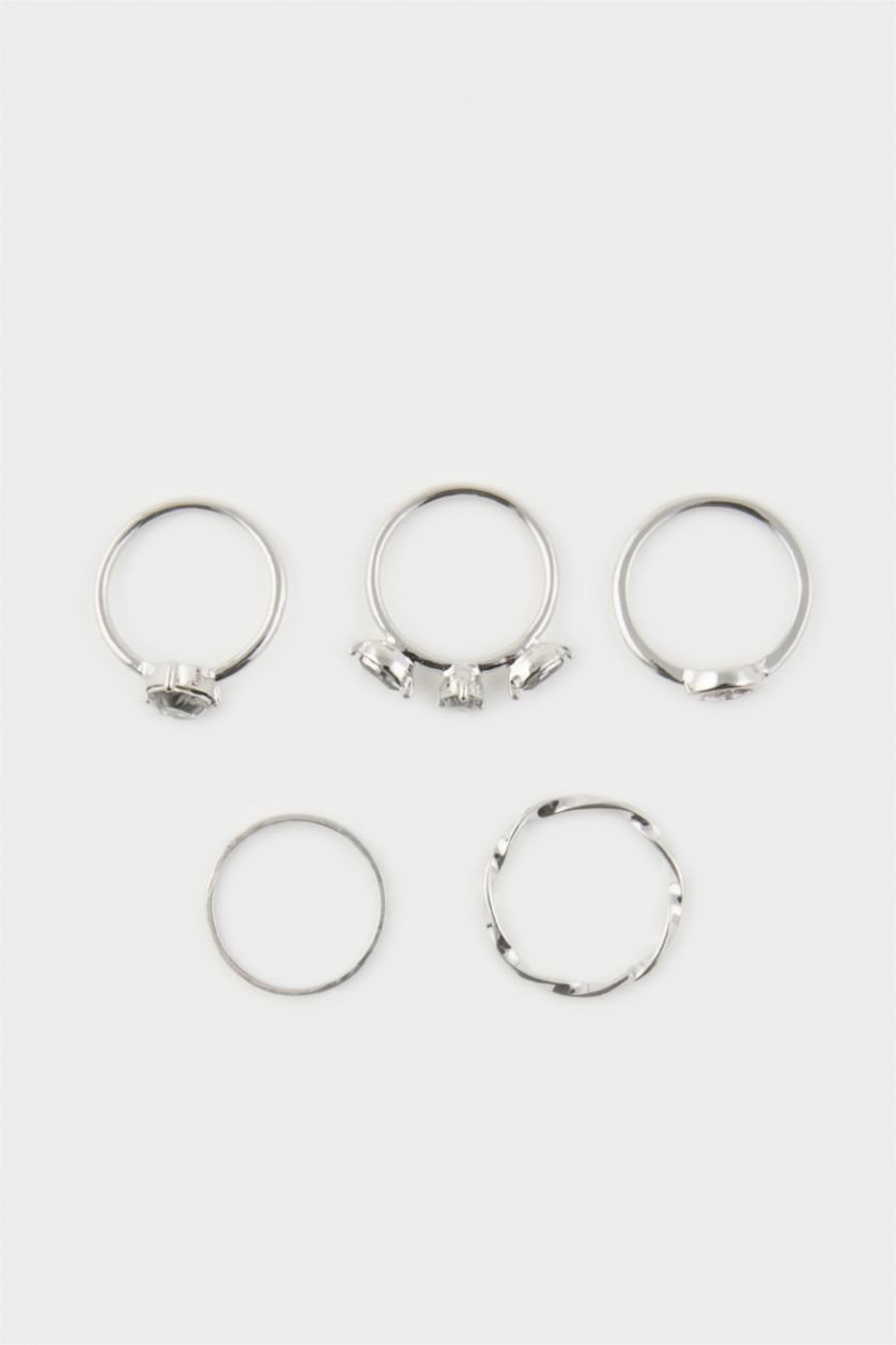 Kadın Gümüş 5'Li Yüzük