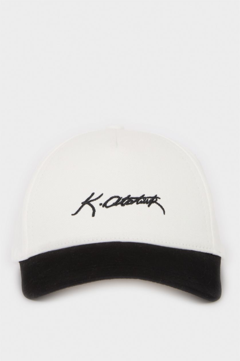 Erkek Çocuk - Genç Erkek Siyah Atatürk İmzalı Nakışlı Pamuklu Cap Şapka Erkek Çocuk