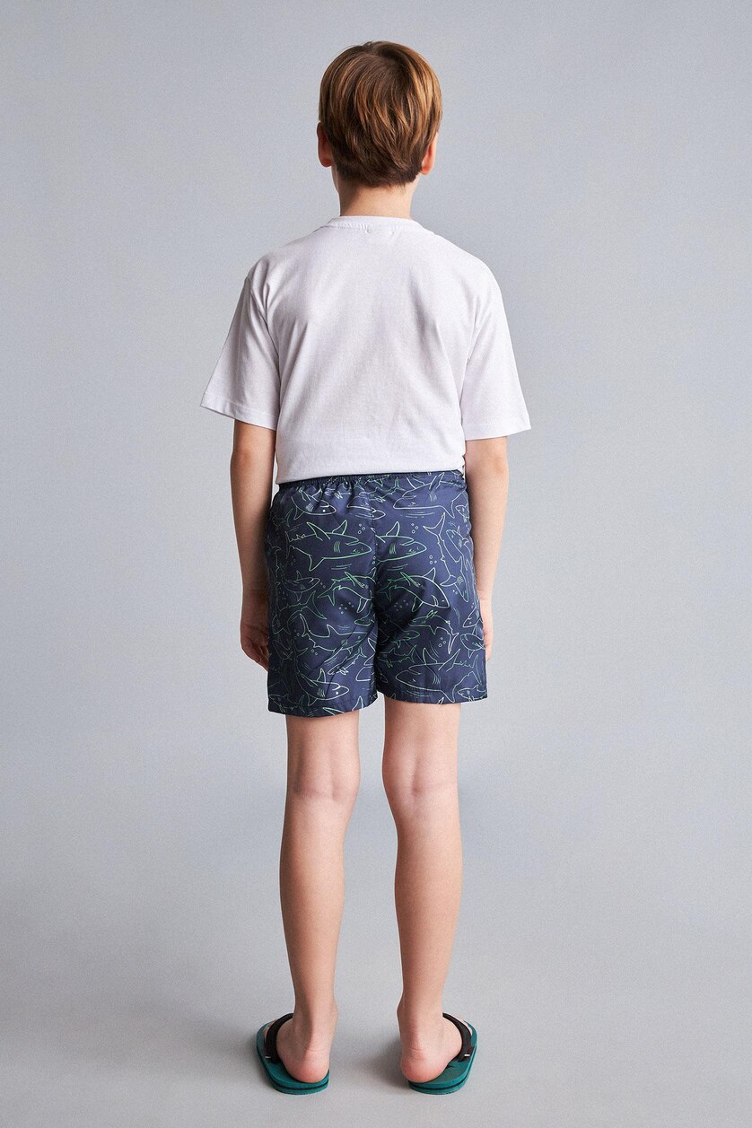 Young Boys - Teen Boys NAVY Boy Regular Fit Printed Swim Shorts