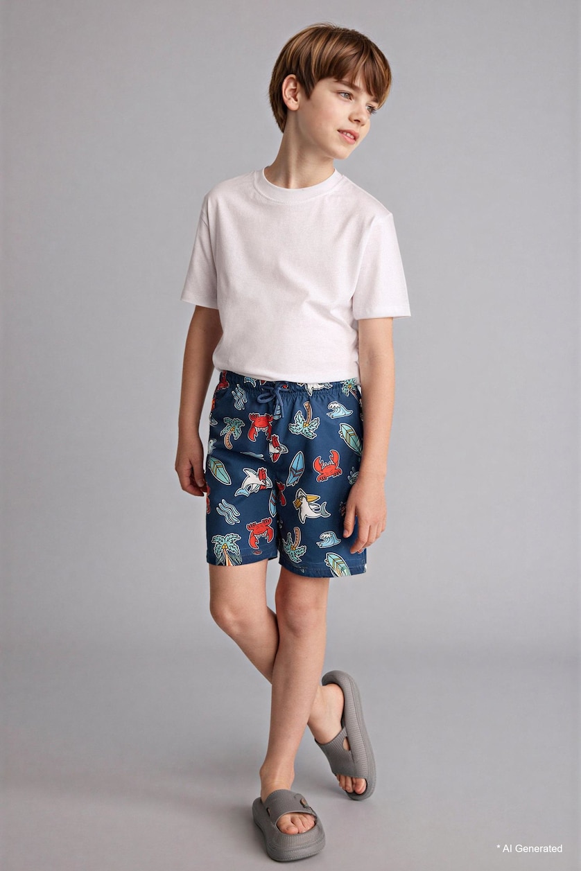 BOYS & TEENS Indigo Boy Printed Swim Shorts