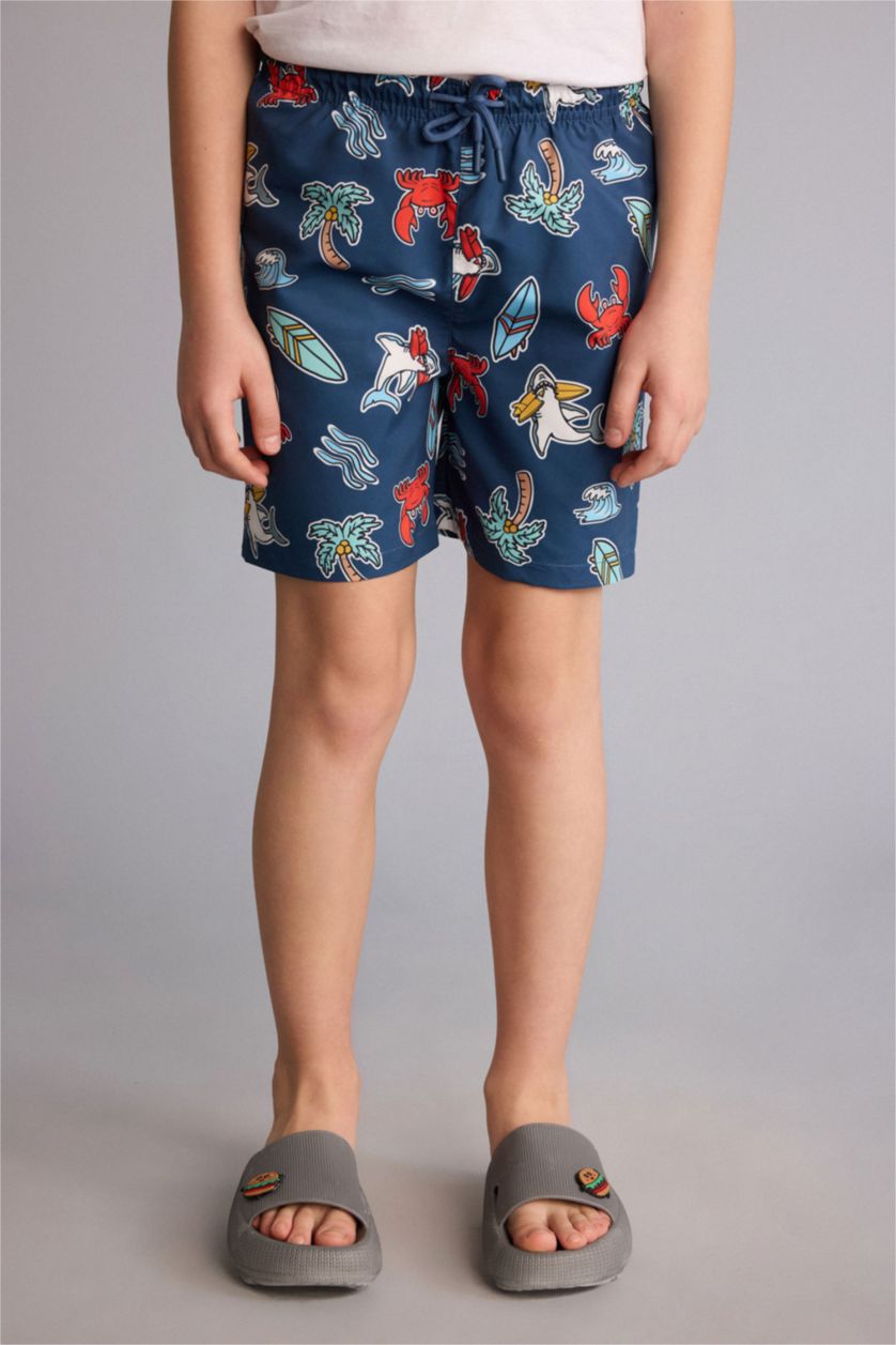 Erkek Çocuk - Genç Erkek İndigo Deniz Şortu Erkek Çocuk