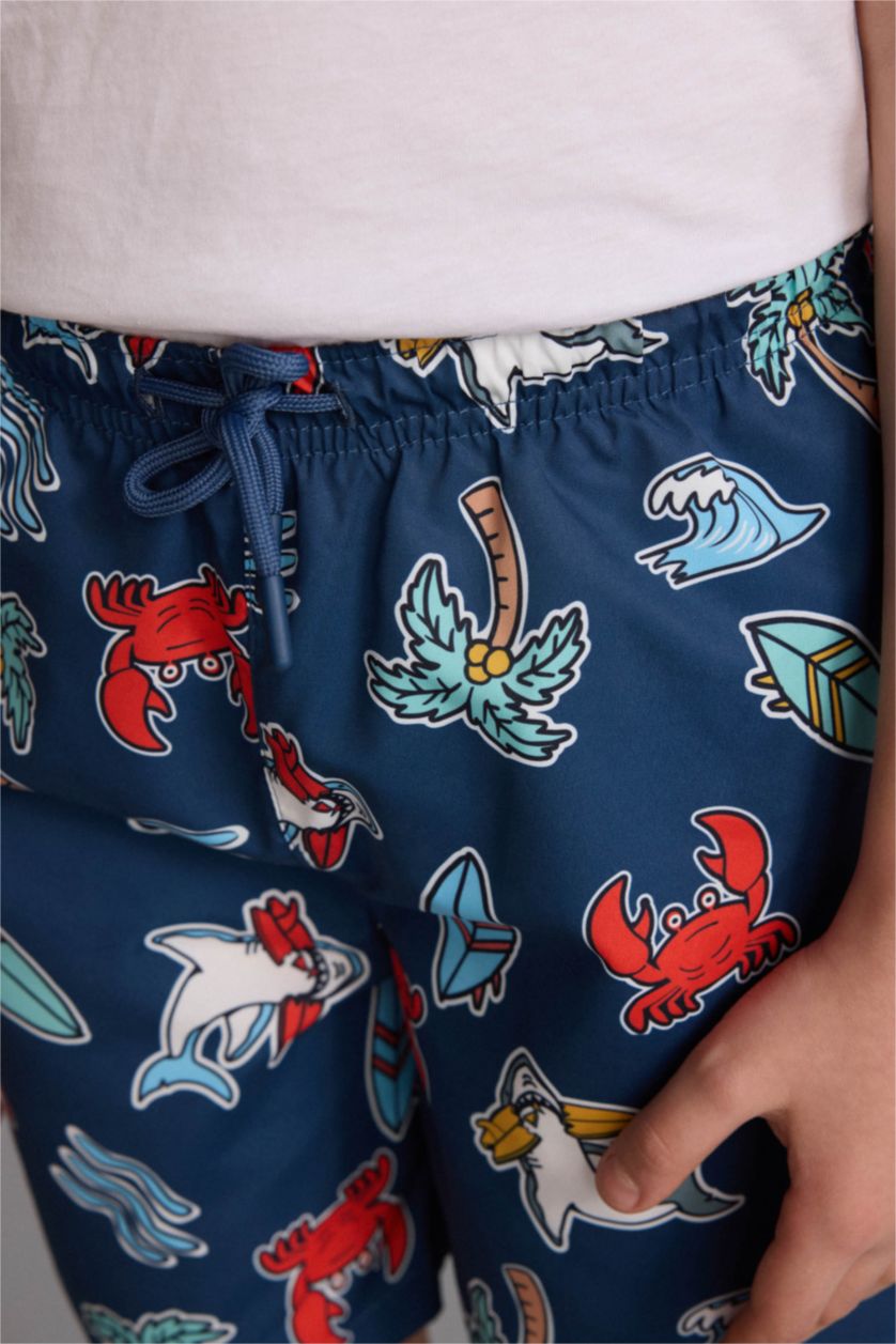 Erkek Çocuk - Genç Erkek İndigo Deniz Şortu Erkek Çocuk