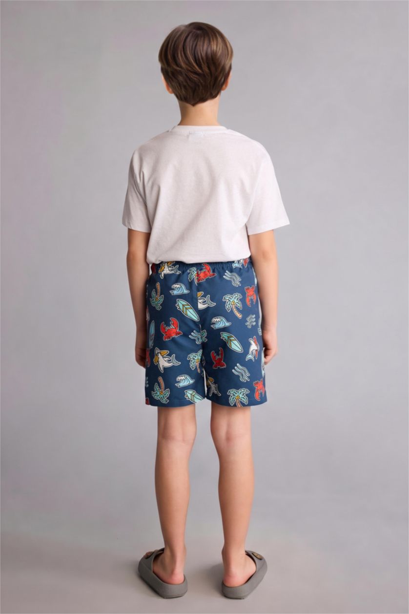 Erkek Çocuk - Genç Erkek İndigo Deniz Şortu Erkek Çocuk
