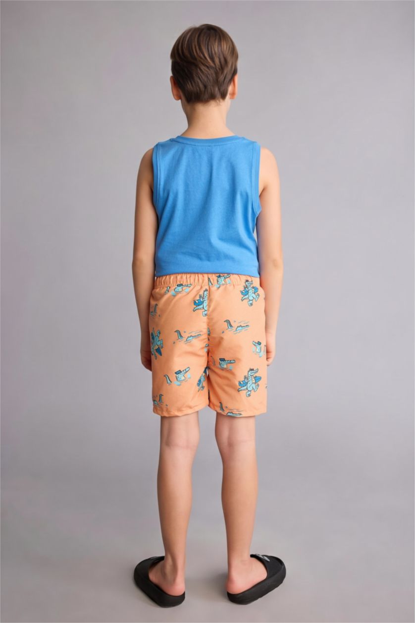 Erkek Çocuk - Genç Erkek Turuncu Deniz Şortu Erkek Çocuk