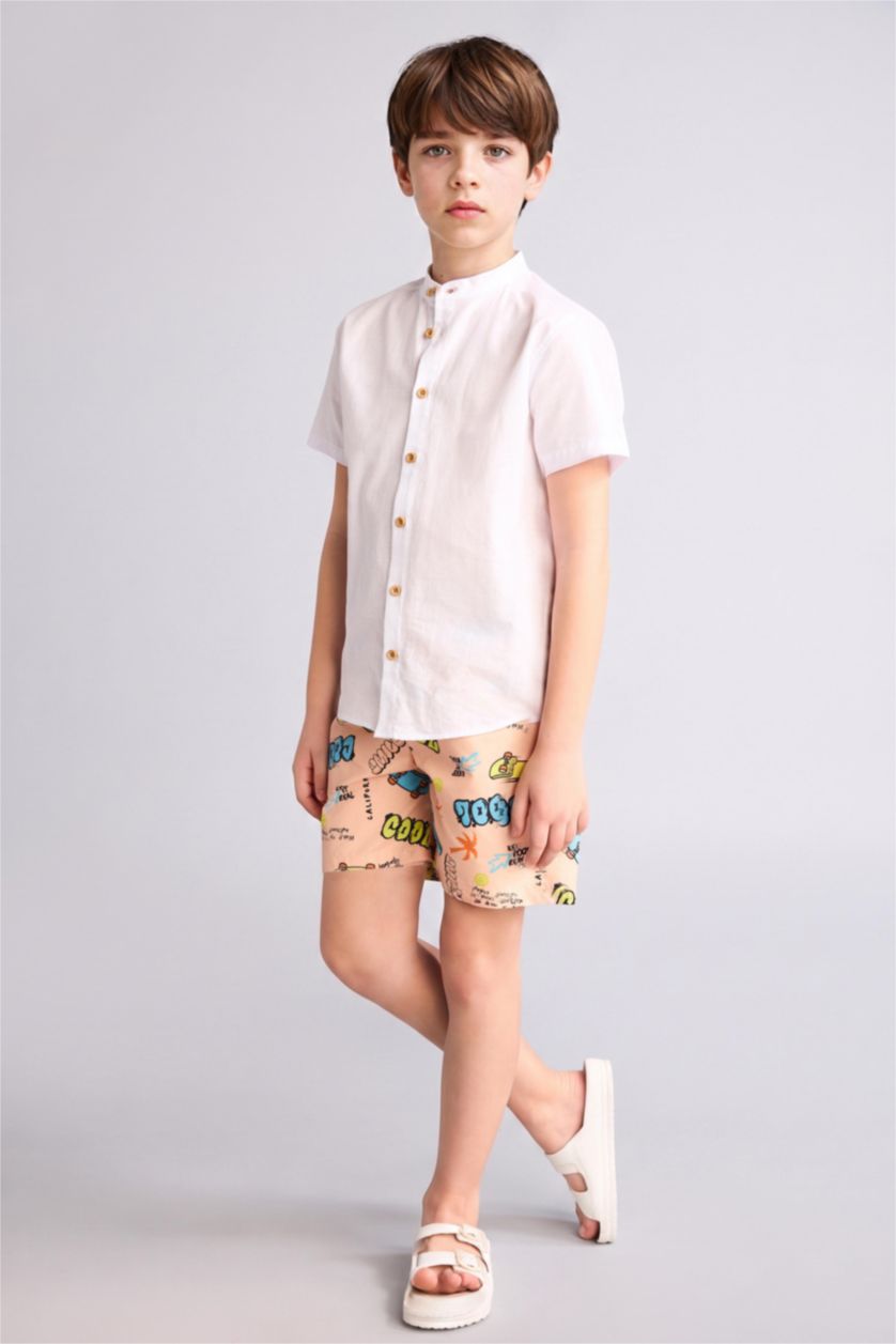 Boys & Teens Salmon Boy Regular Fit Printed Swim Shorts