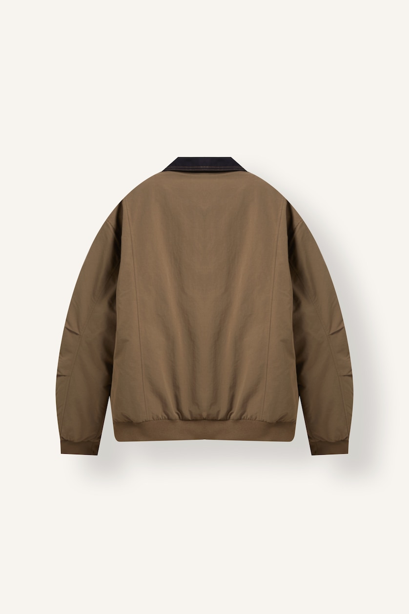 رجال كاكي Regular Fit Zip-Up Jacket