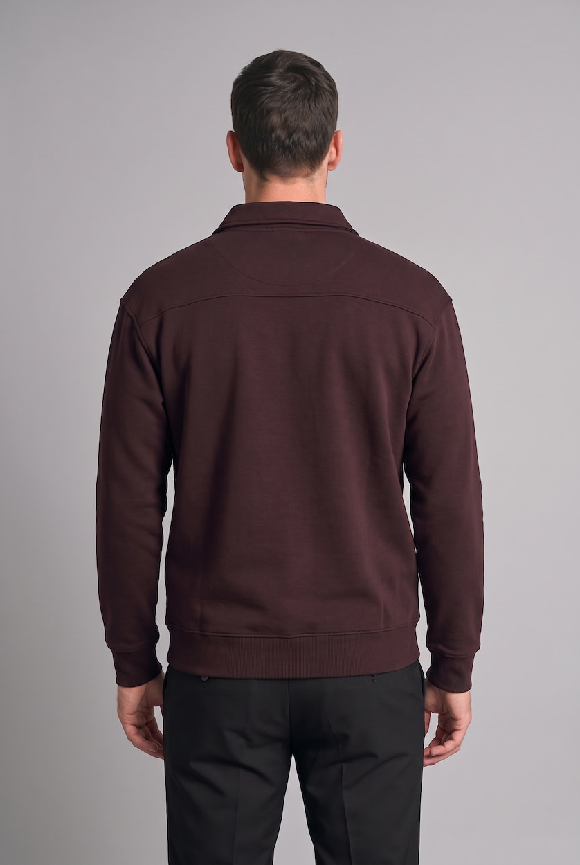 MAN Brown Cotton Regular Fit Heavyweight Sweatshirt