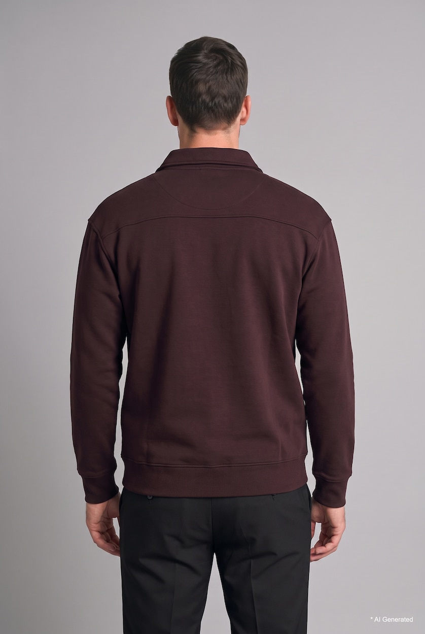 Men Brown Cotton Regular Fit Heavyweight Sweatshirt