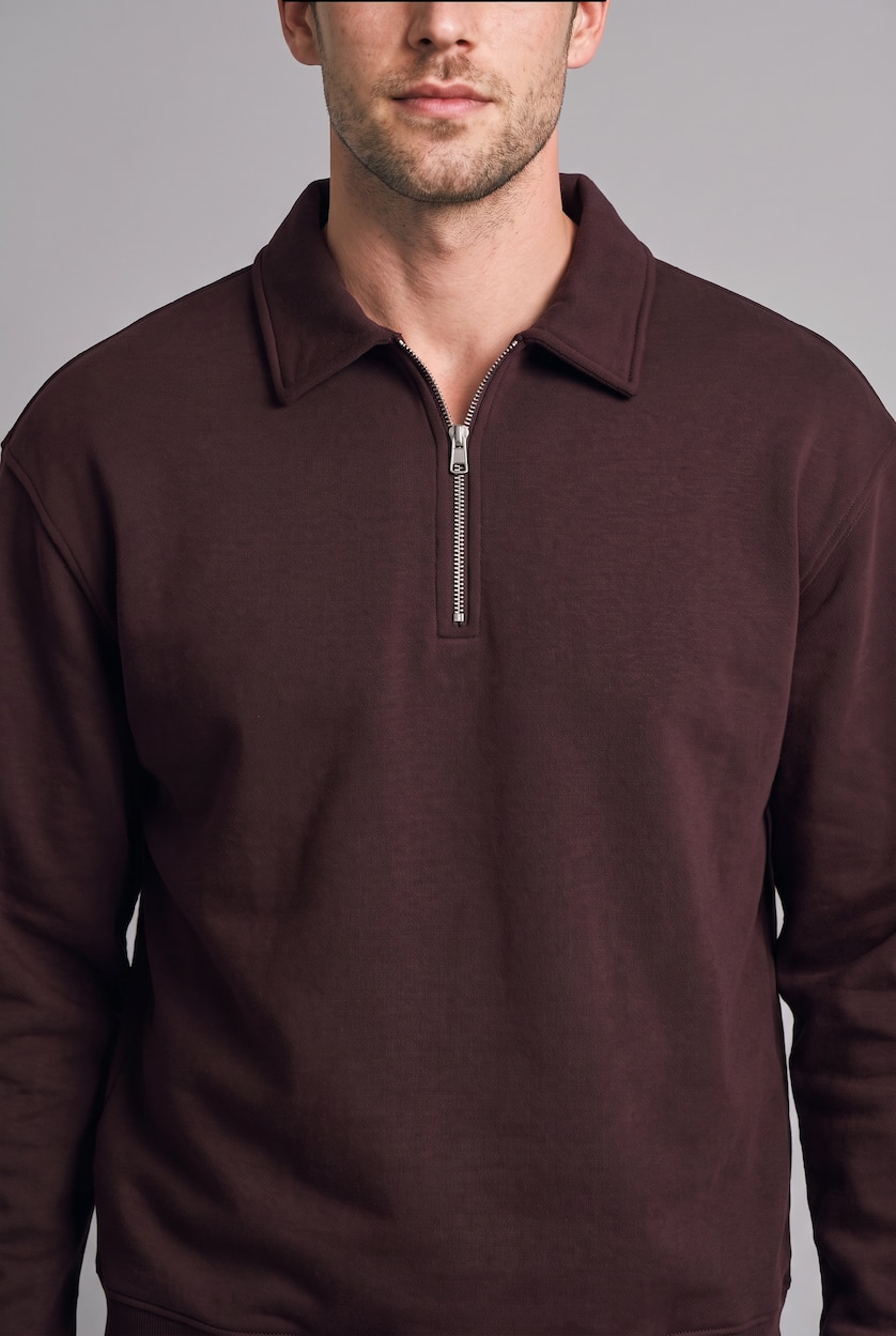 MAN Brown Cotton Regular Fit Heavyweight Sweatshirt