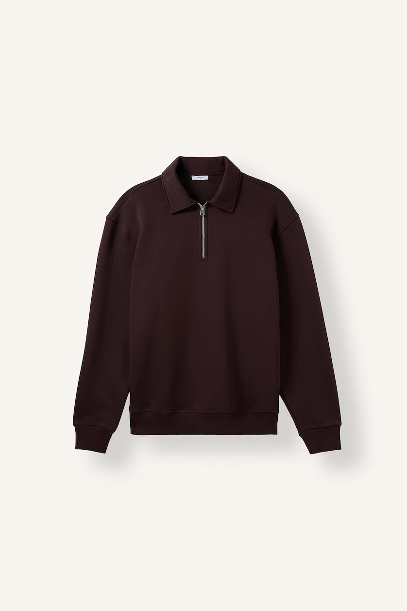MAN Brown Cotton Regular Fit Heavyweight Sweatshirt