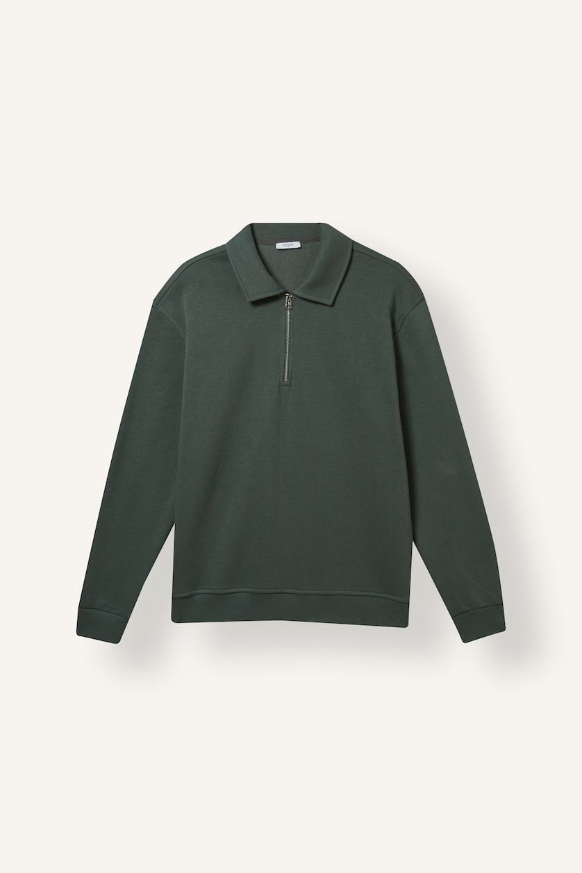 Men Dark Green Regular Fit Thick Sweatshirt Fabric Sweatshirt