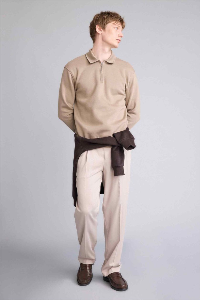 Erkek Meşe Yeşili Kalın Kumaş Sweatshirt