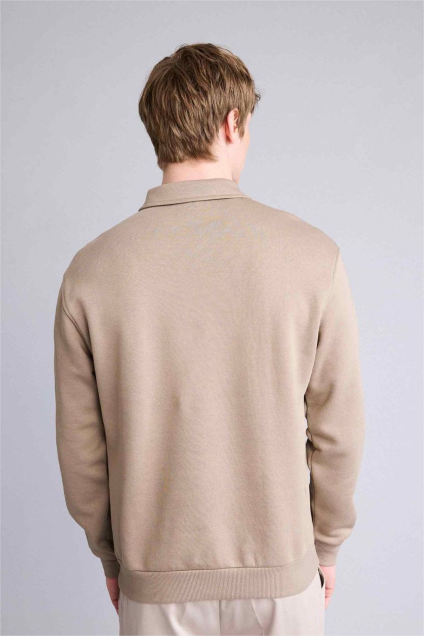 Erkek Meşe Yeşili Kalın Kumaş Sweatshirt