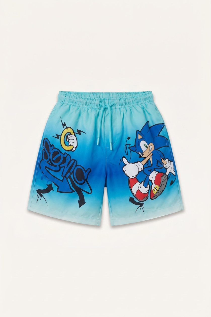 Young Boys - Teen Boys Turquoise Boy Regular Fit Printed Swim Shorts