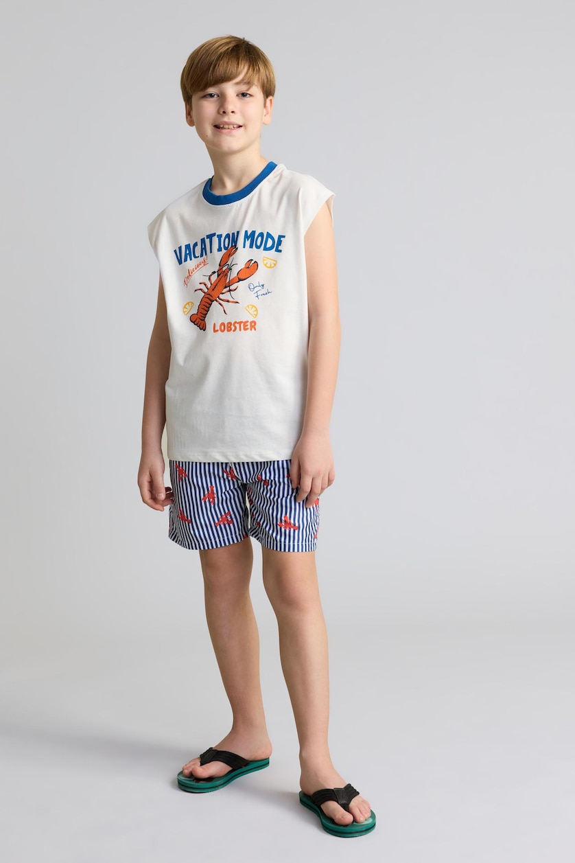 Boys & Teens NAVY Boy Regular Fit Printed Swim Shorts