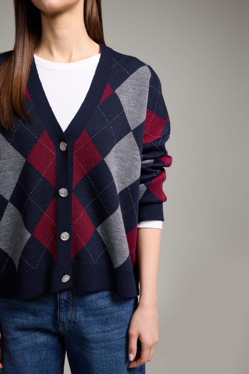 Woman NAVY Regular Fit V-Neck Cardigan