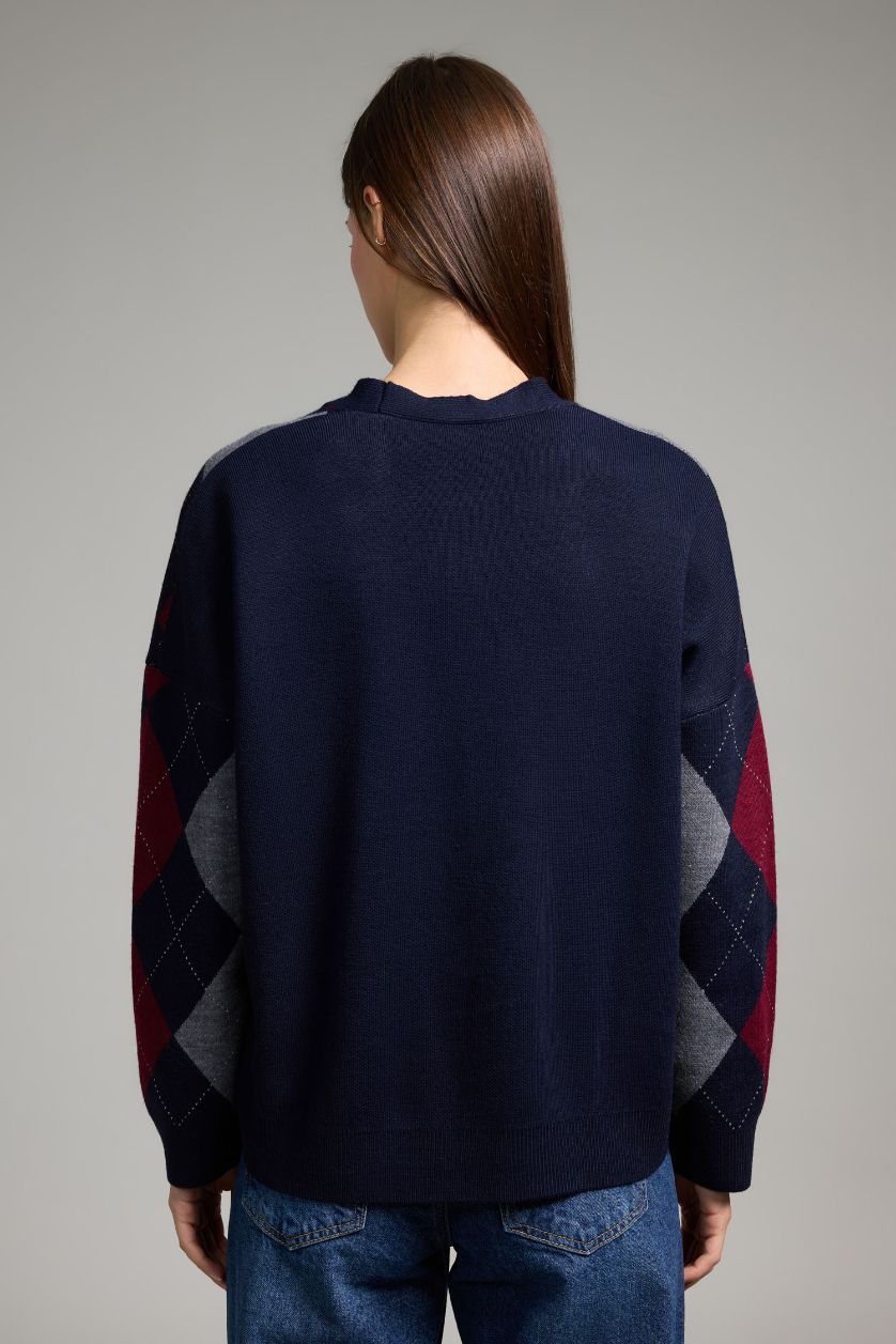 Woman NAVY Regular Fit V-Neck Cardigan