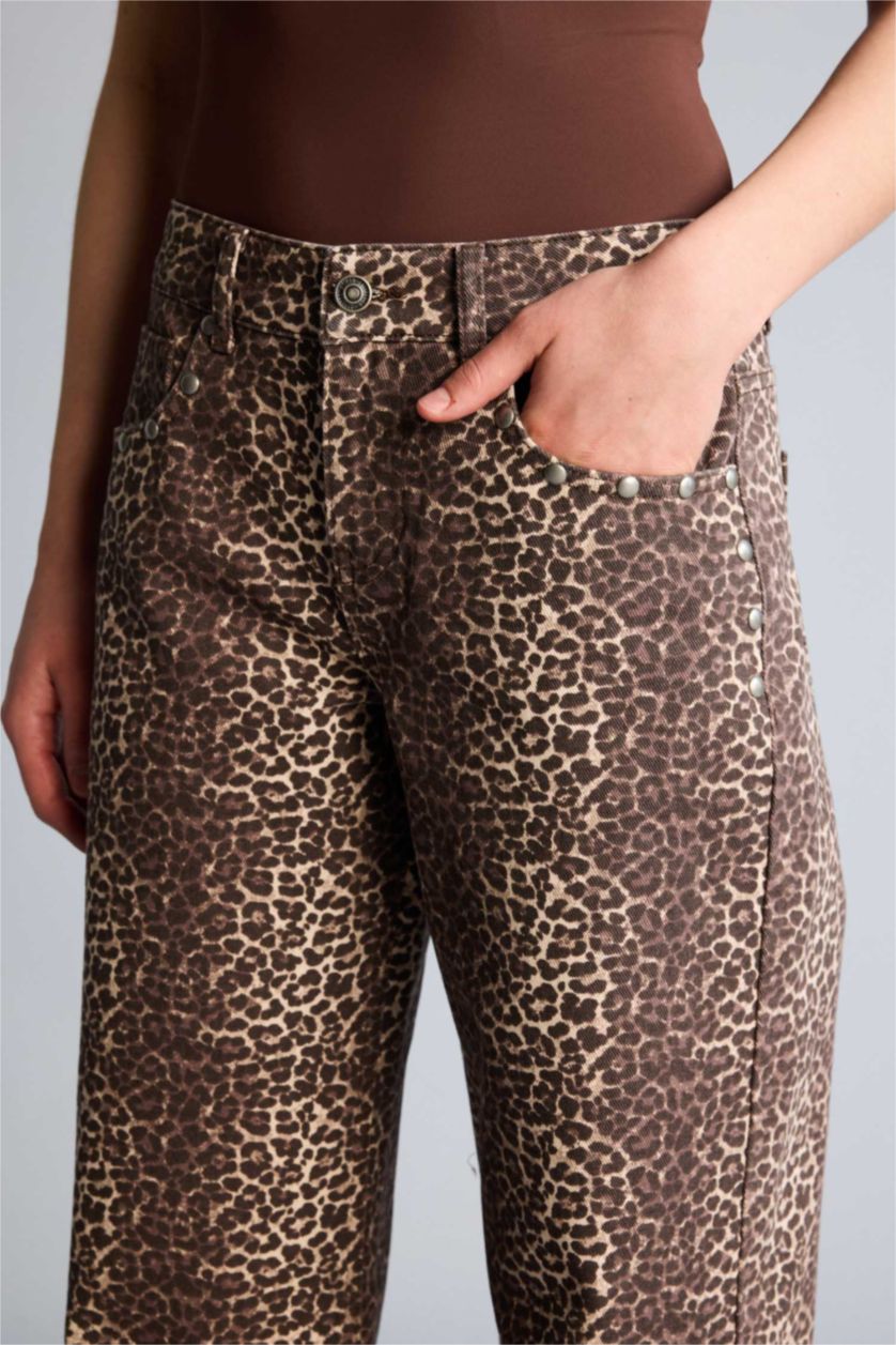 Kadın Kahve Wıde Leg Normal Bel Gabardin Pantolon