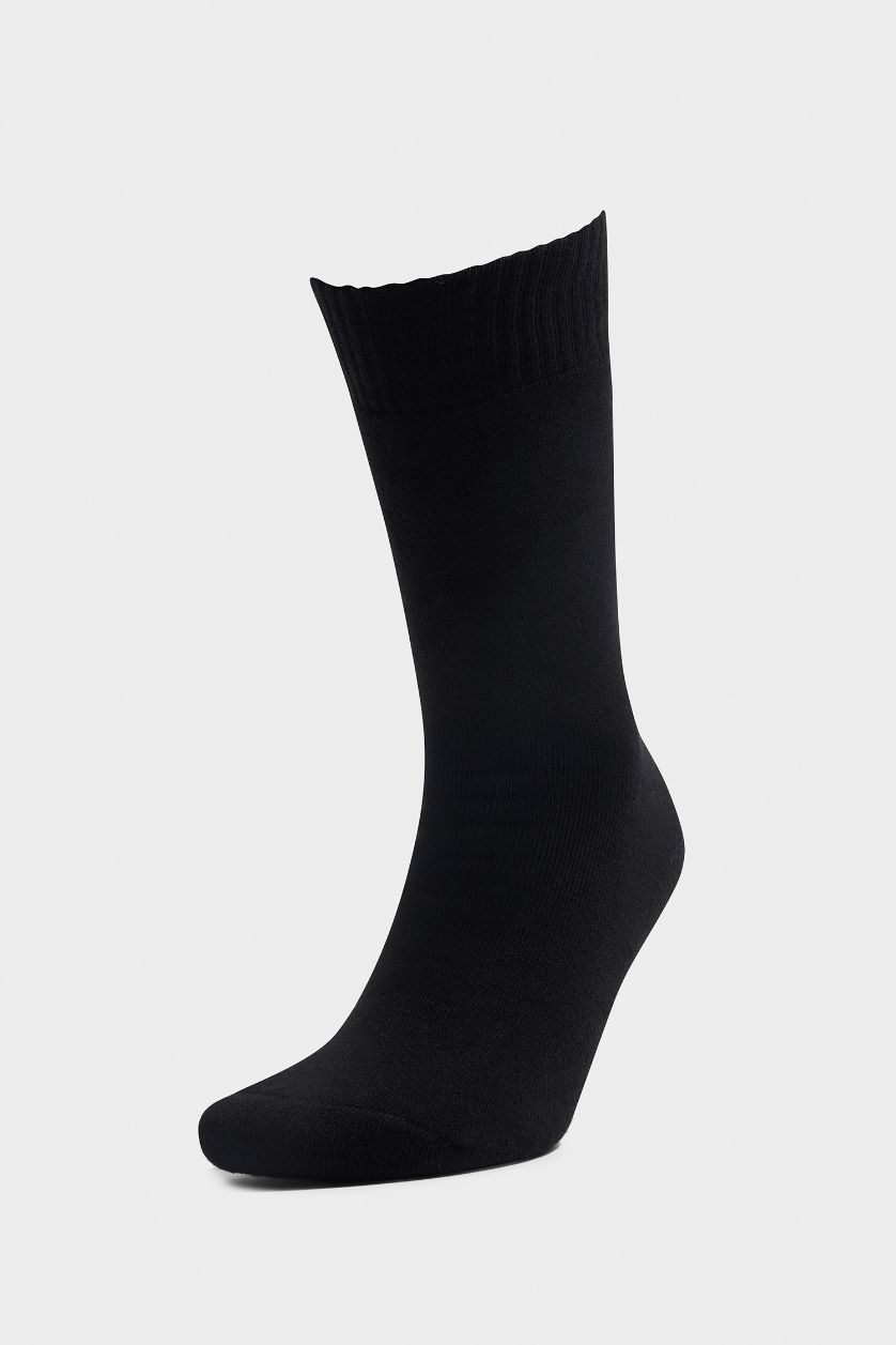 Erkek Siyah Erkek Pamuklu Havlu Çorap