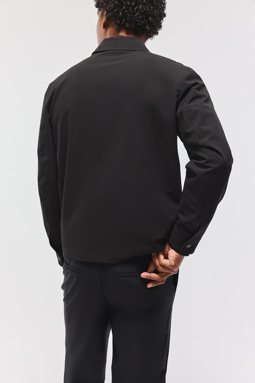MAN Black Water-Repellent Slim Fit Zip-Up Jacket