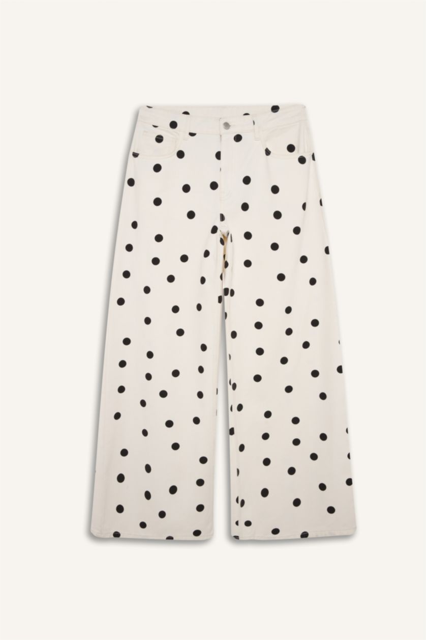 Kadın Beyaz Afra x Defacto Baggy Fıt Cepli Normal Bel Gabardin Pantolon