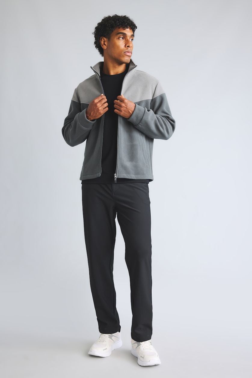 Erkek Antrasit Slim Fit Dik Yaka Fermuarlı Mont