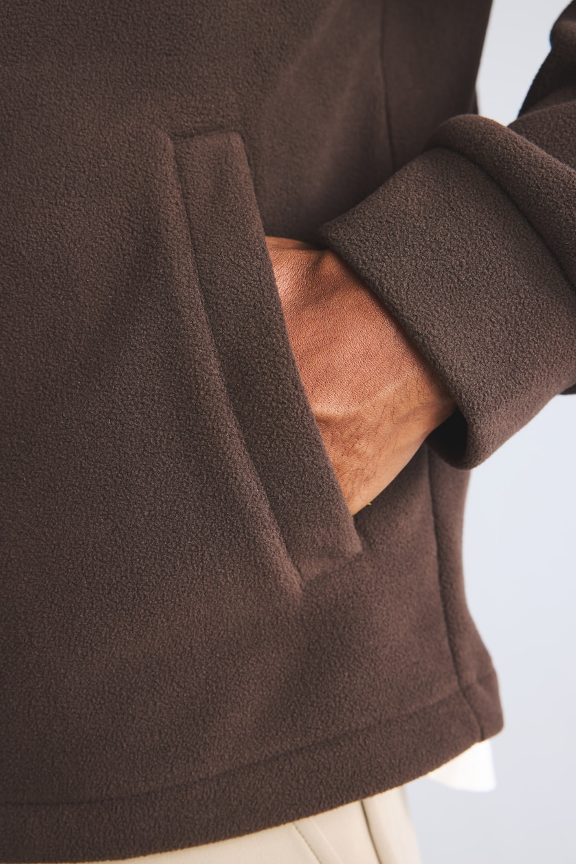 Men Brown Zipper Puffer Jacket