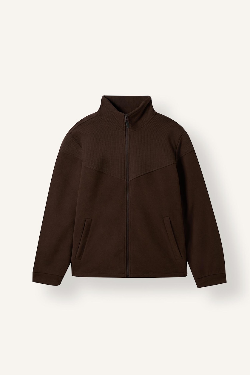 Men Brown Zipper Puffer Jacket