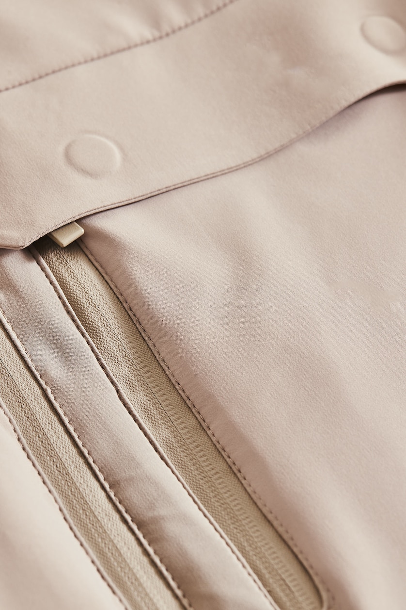 Men Beige Regular Fit Hooded Waterproof Jacket