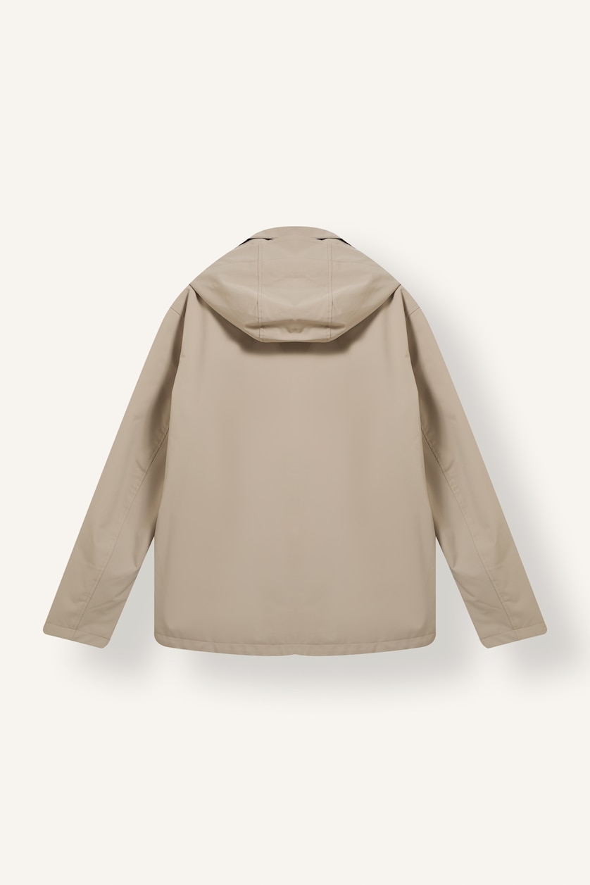 Men Beige Regular Fit Hooded Waterproof Jacket