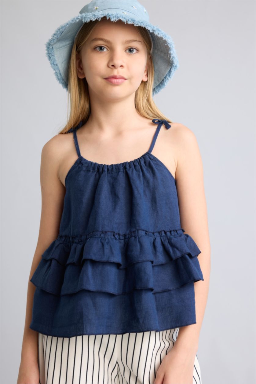 Young Girls - Teen Girls NAVY Regular Fit Short Sleeve Shirt