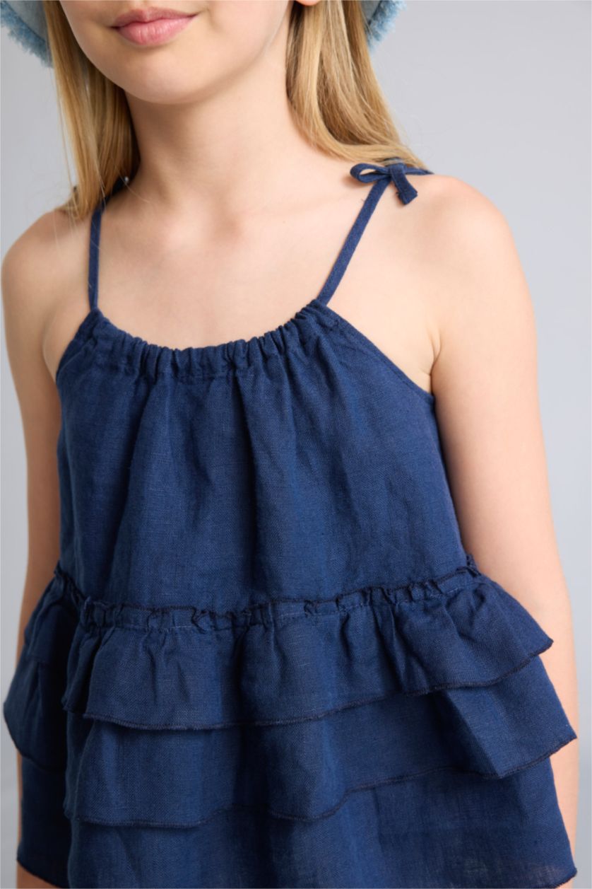 Young Girls - Teen Girls NAVY Regular Fit Short Sleeve Shirt