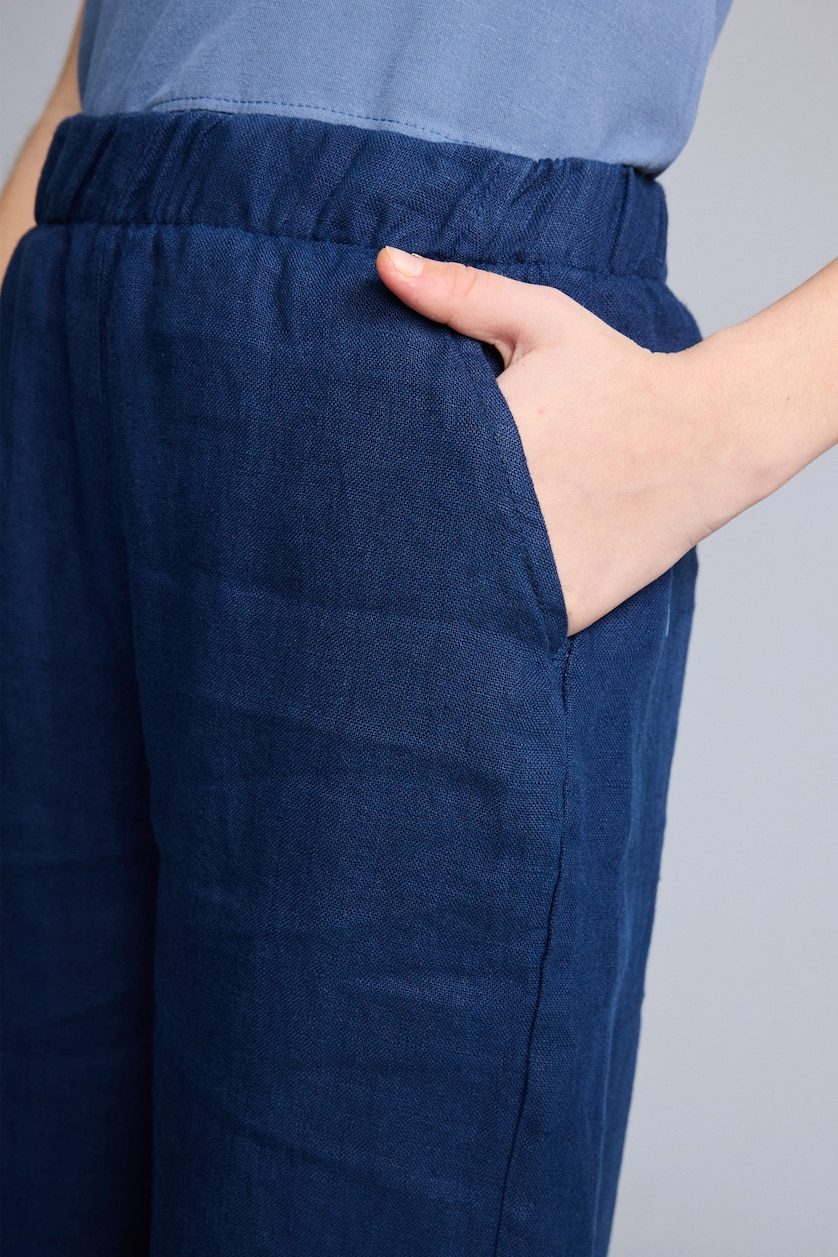 Young Girls - Teen Girls NAVY Wide Leg Linen Trousers