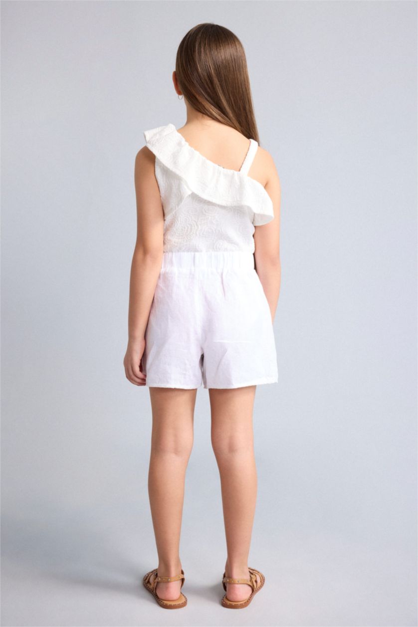 Young Girls - Teen Girls White Girl Regular Fit Shorts