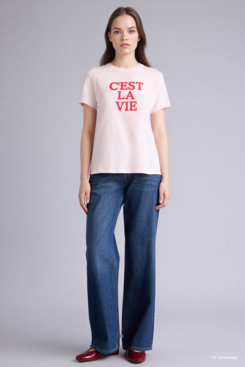 Women Light Pink Regular Fit Short Sleeve T-Shirt