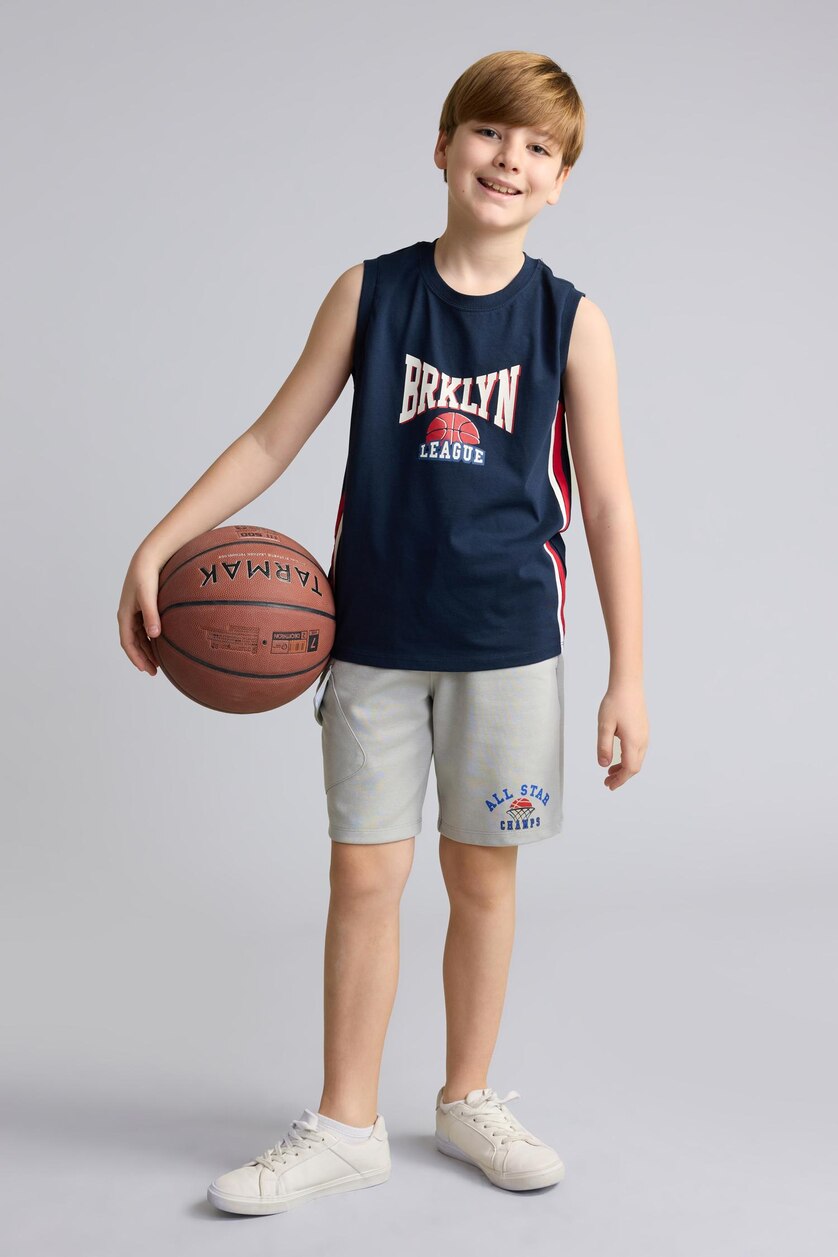 Young Boys - Teen Boys Light Grey Boy Regular Fit Sports Shorts
